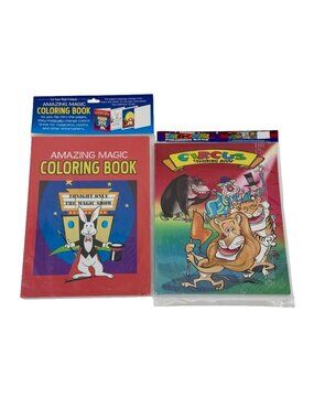 Trickmaster LLC  Amazing Magic & Magic Circus Coloring Books 2006 Sealed Vtg New